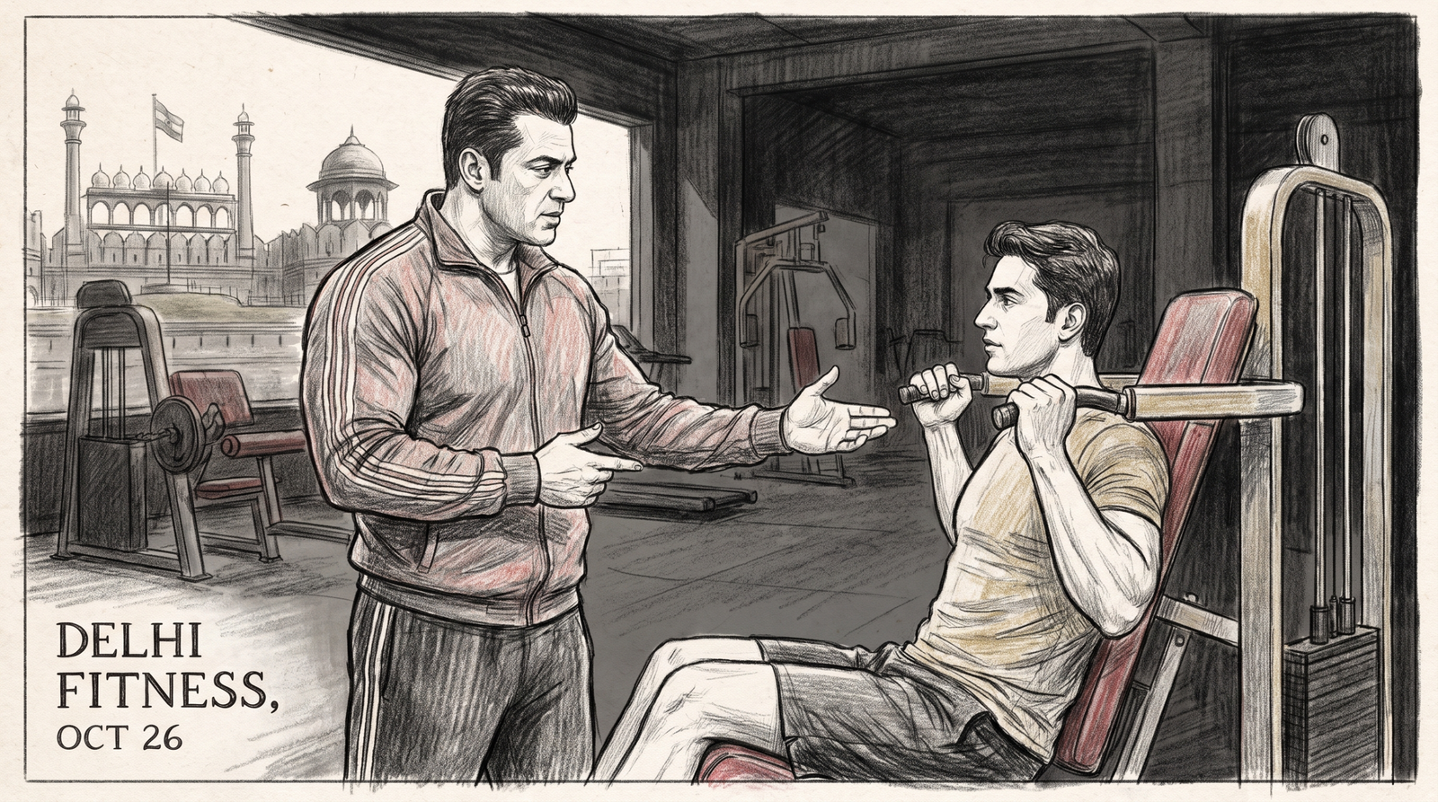 Fitness training session in Delhi gym with professional trainer