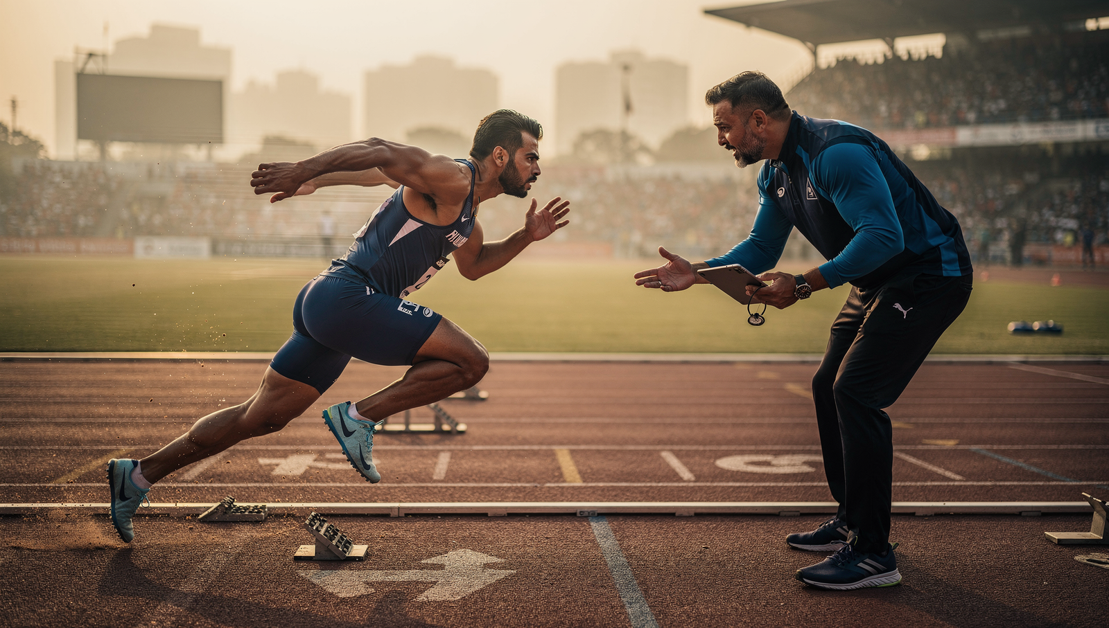 Athlete trainer coaching peak performance in Delhi