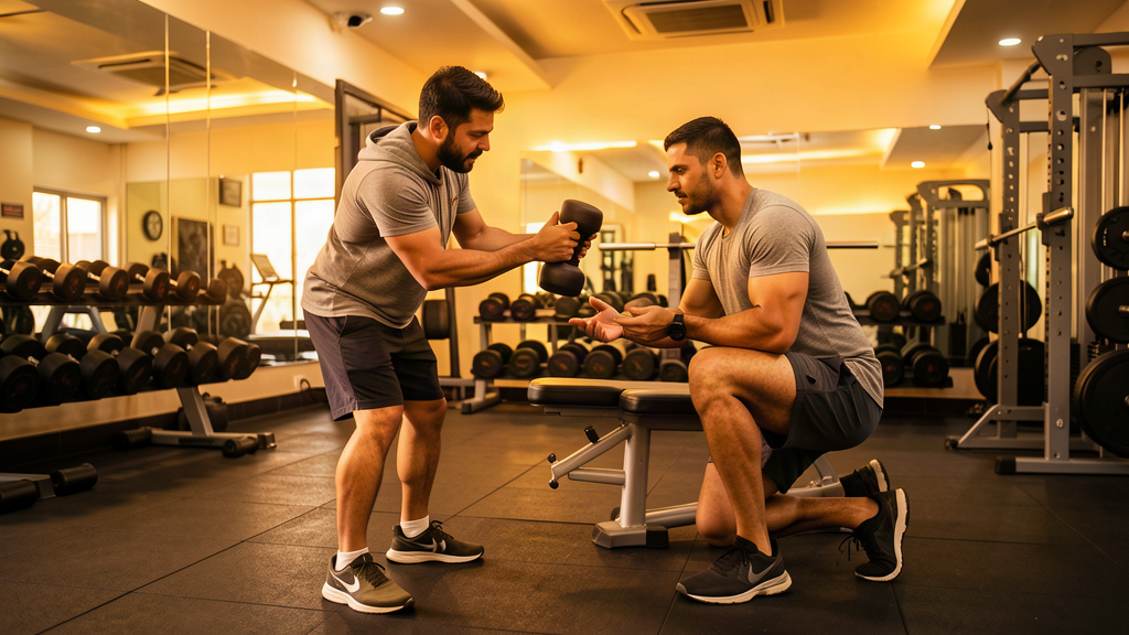 Fitness assessment checklist showing key metrics evaluated by a personal trainer for weight loss in Delhi including body composition flexibility and cardiovascular endurance